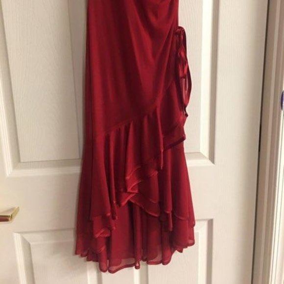 WILL DONATE LAST CALL - Red Strapless Ruffle Hem (think salsa!) Dress - Small - Picture 4 of 12